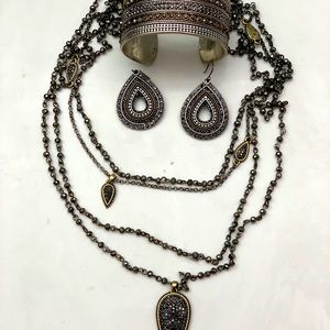 Lucky brand necklace,earrings,and bracelet